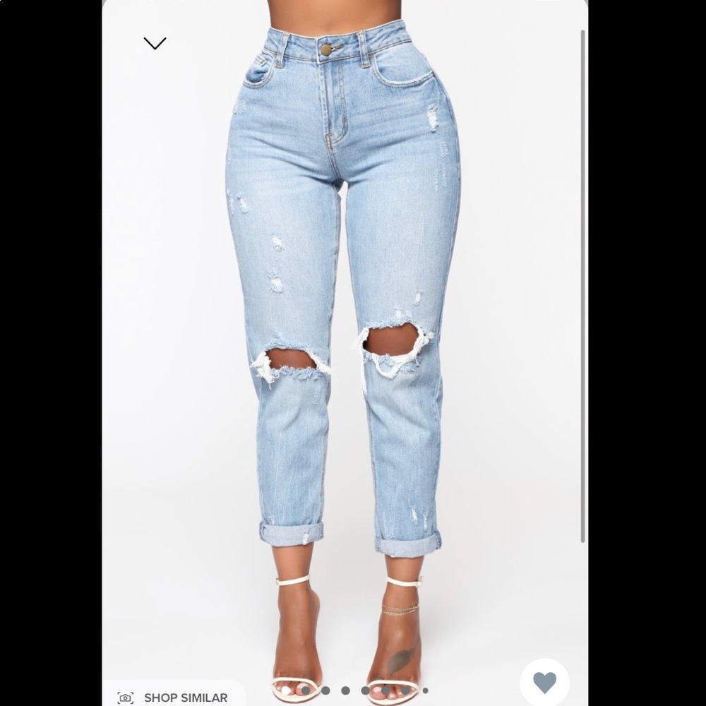 Keepin Me Stressed Boyfriend Jeans-medium blue washed fashion nova jeans